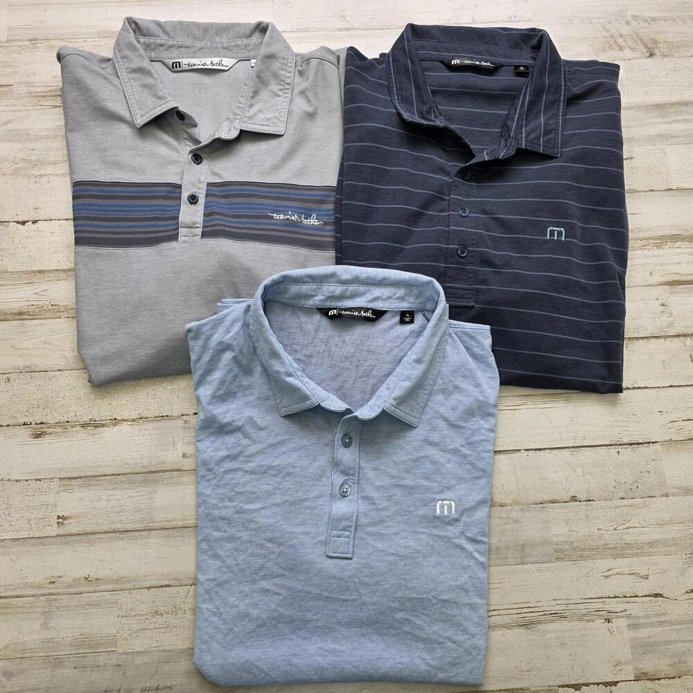 Travis Mathew Polo Shirt Men XL Golf Short Sleeve Lot of 3 Preppy Casual Shirts